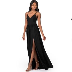 AZAZIE Black Maxi Bridesmaid Dress Ball Gown Formal Women's Size A4